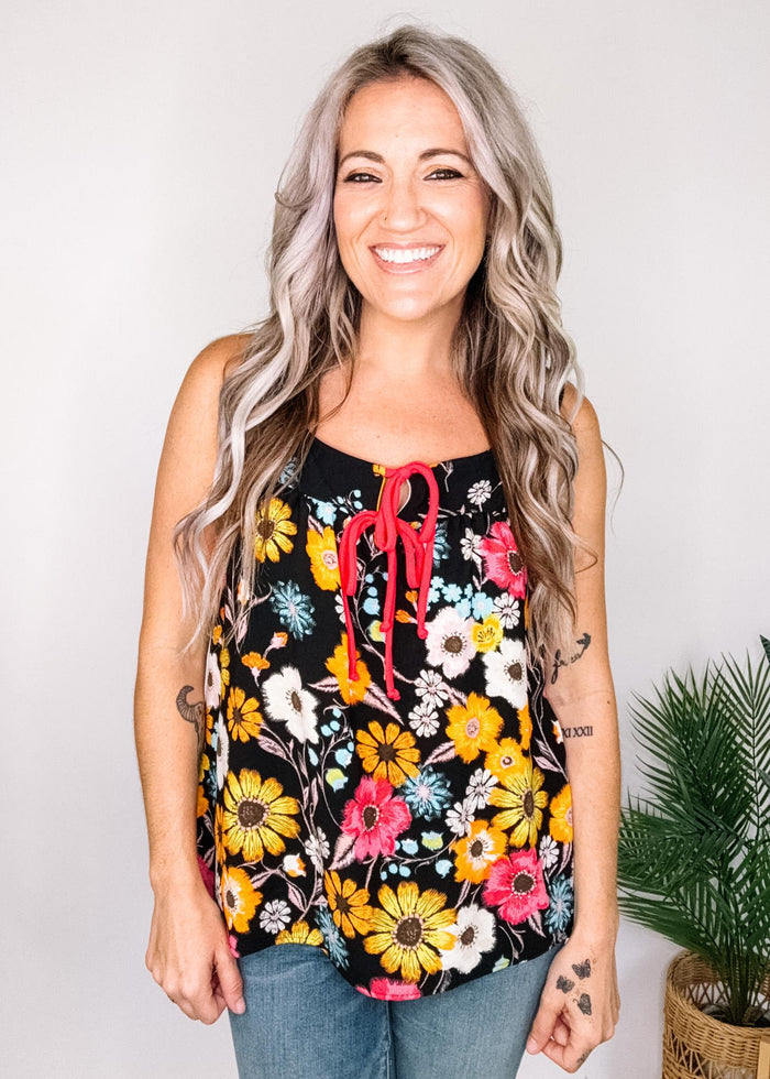 Colorful Floral Babydoll Top