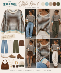 Brown Aqua Stripe Knit