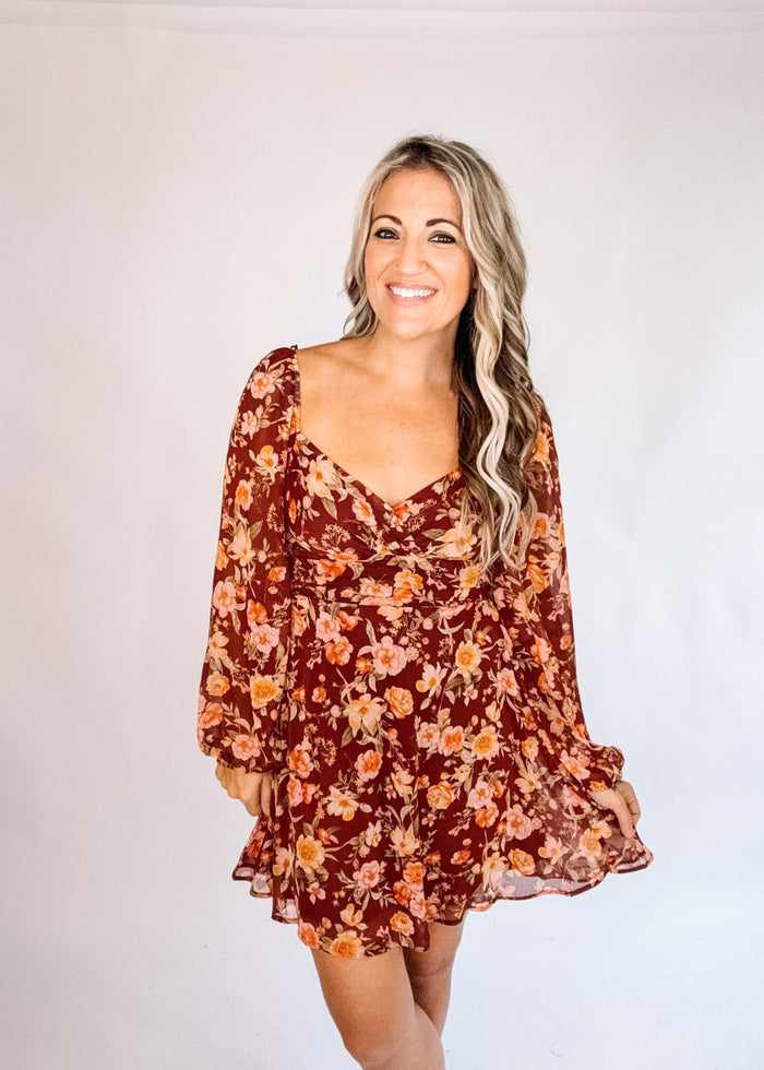 Floral Chiffon Mini Dress