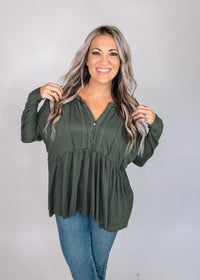 Raw Edge Exposed Hem Babydoll Top