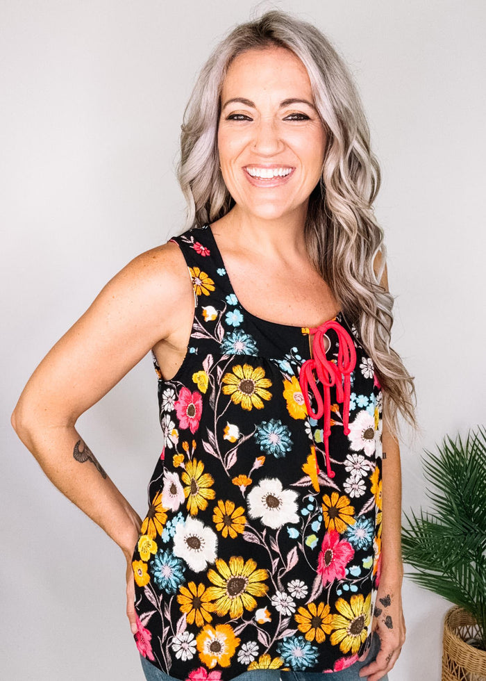 Colorful Floral Babydoll Top