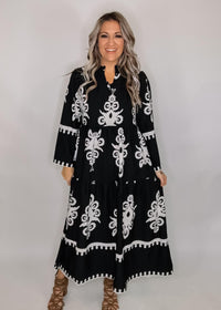 Jodifl Black and White Damask Dress