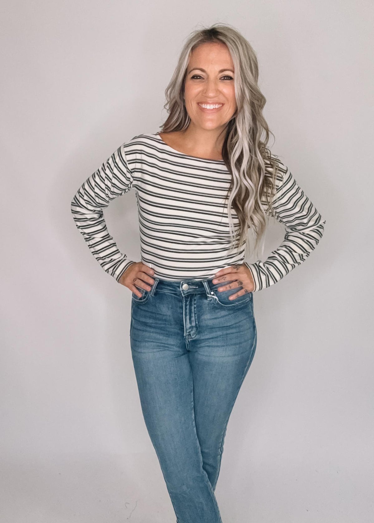Stripe Velour Bodysuit