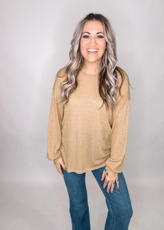 Gold Lurex Scoop Back Top