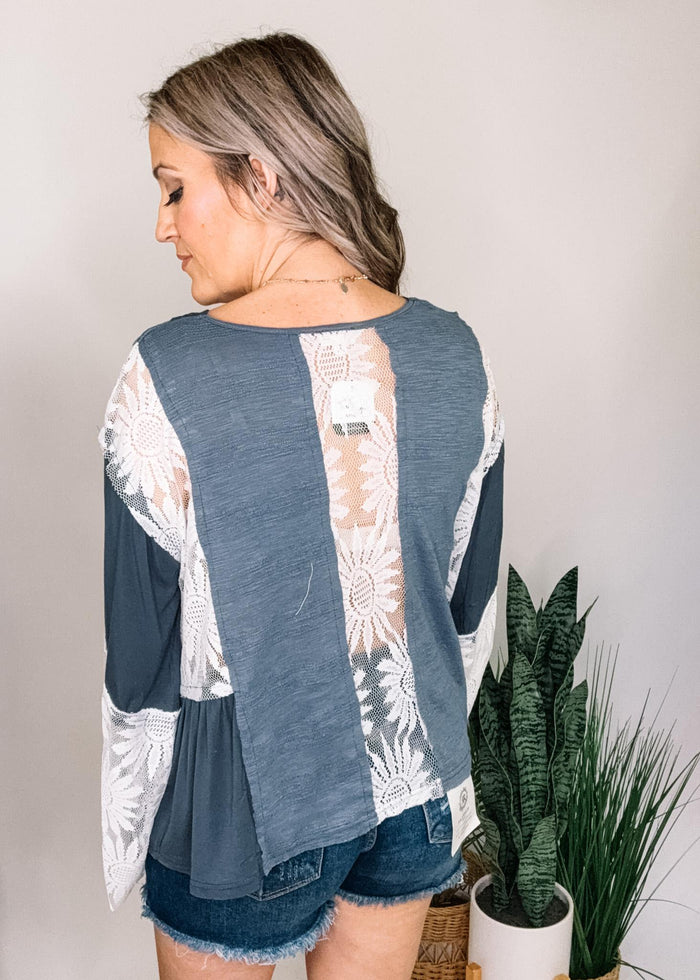 Indigo Lace Block Top