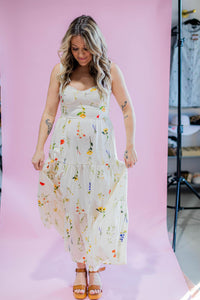 Cream Rustic Floral Maxi