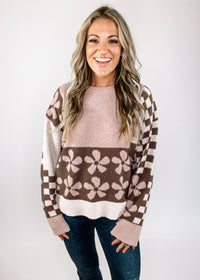 Mixed Print Cozy Sweater