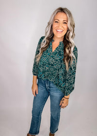 Hunter Green Lizzy Top