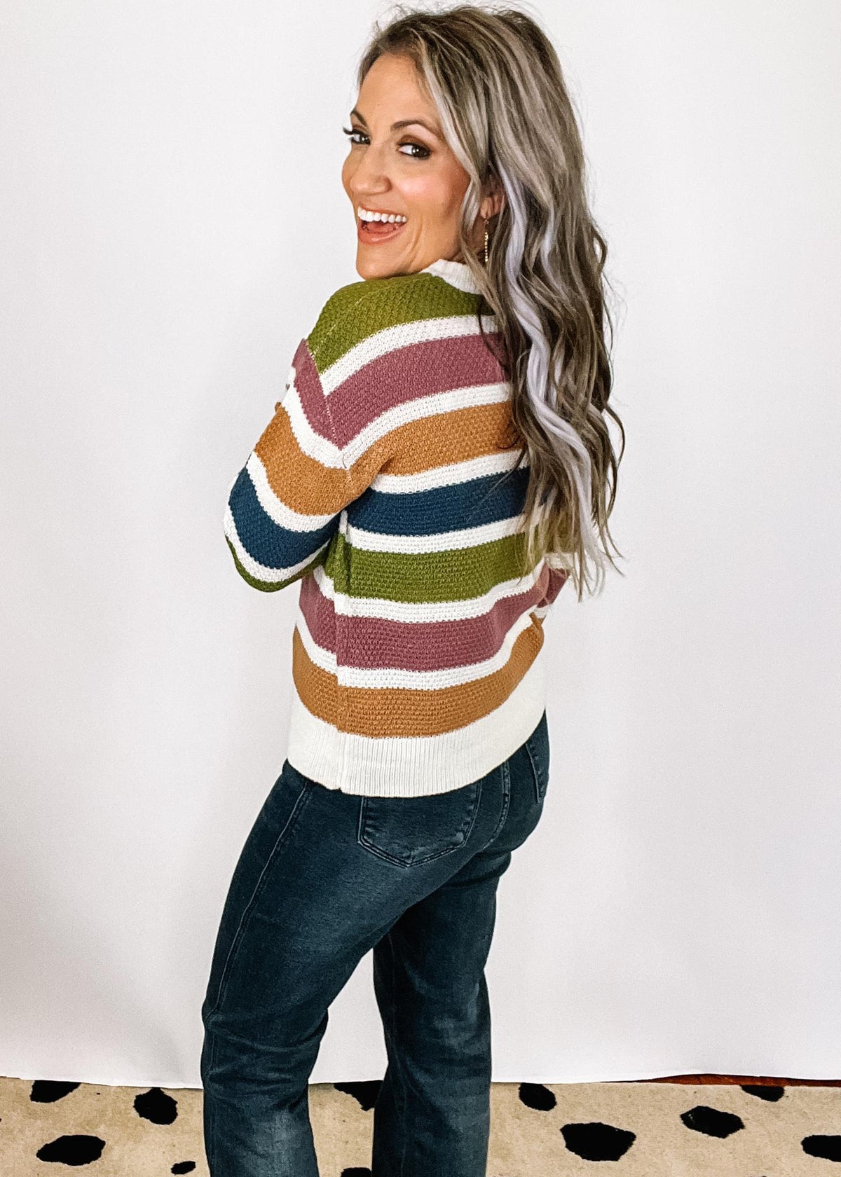 Multi Color Stripe Knit Top