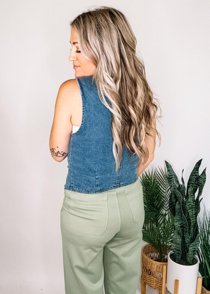 Washed Denim Vest