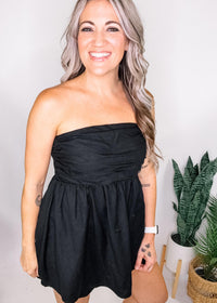 Black Babydoll Tube Top Romper