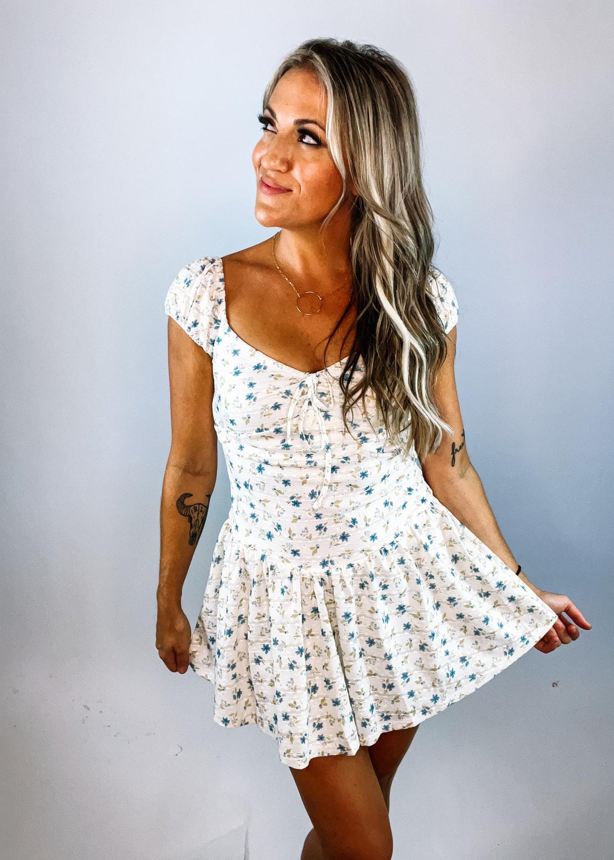 bailey rose mini dress Peach Floral Chiffon Lace Top Mini Dress by Bailey Rose Medium