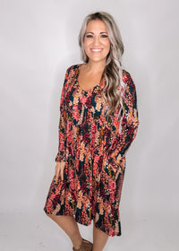 Hunter and Berry Printed Babydoll Dress