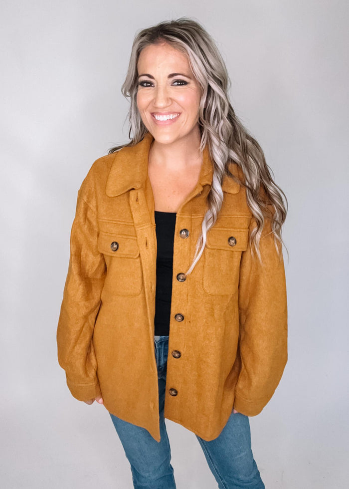 Camel Fleece Shacket