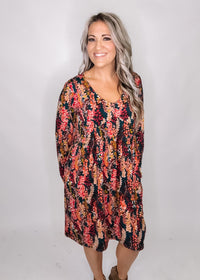 Hunter and Berry Printed Babydoll Dress