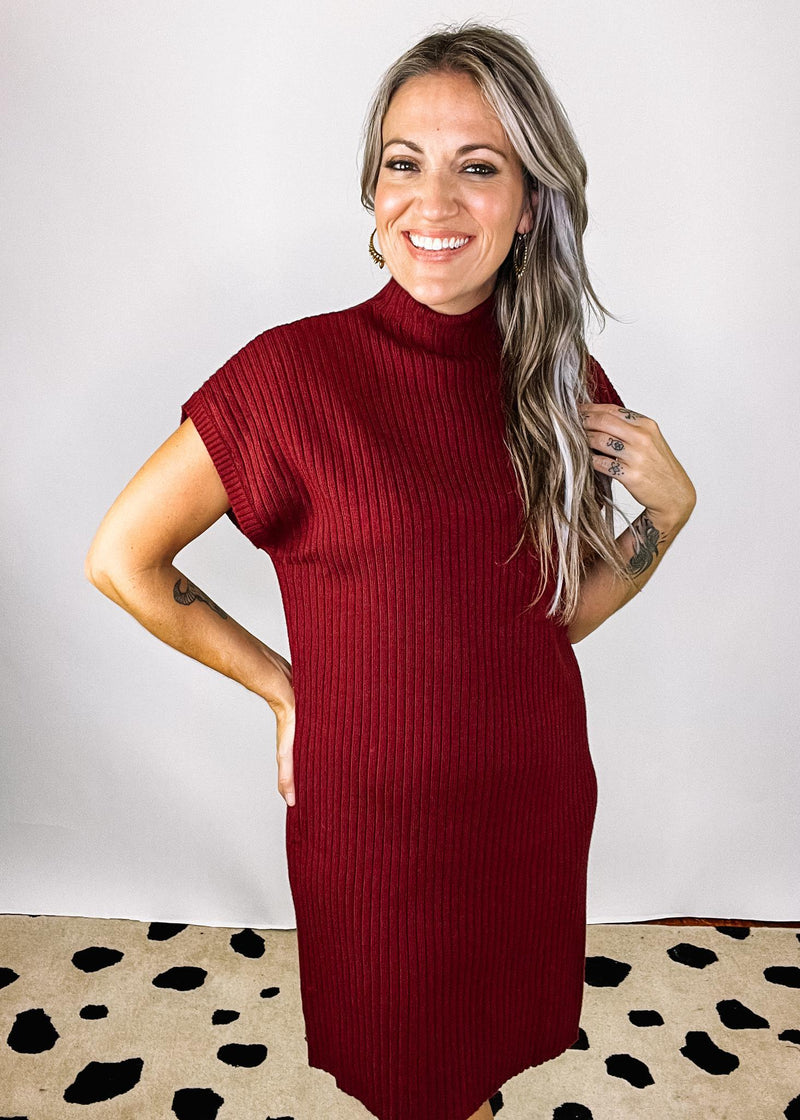 Wine Sweater Dress