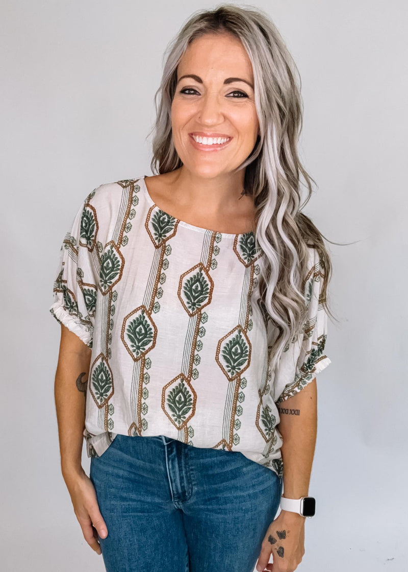 Olive Garden Elastic Cuff Blouse