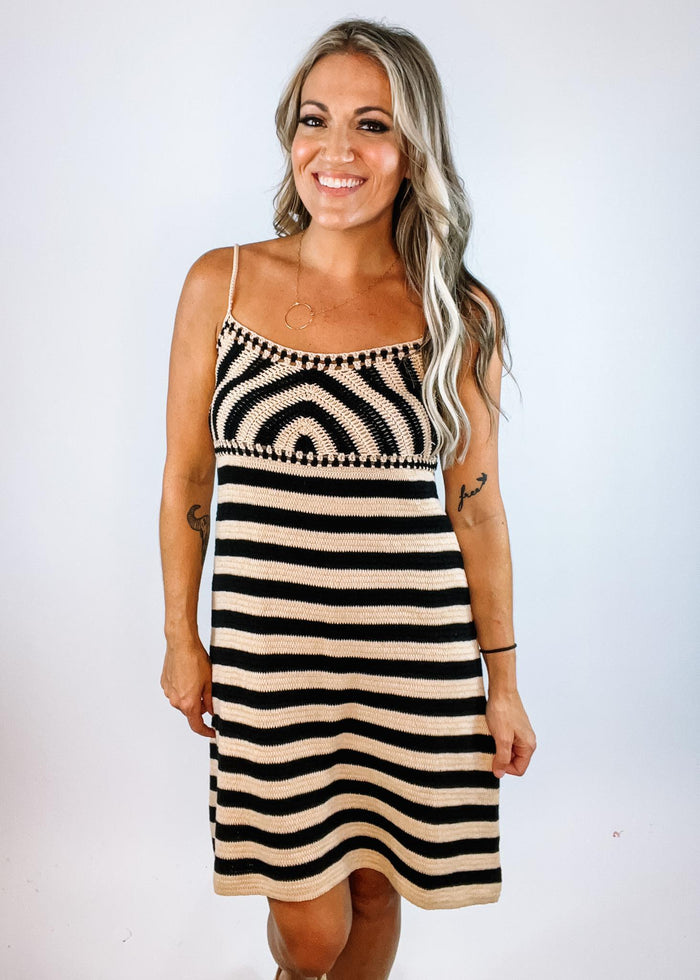 Katie Crochet Stripe Dress