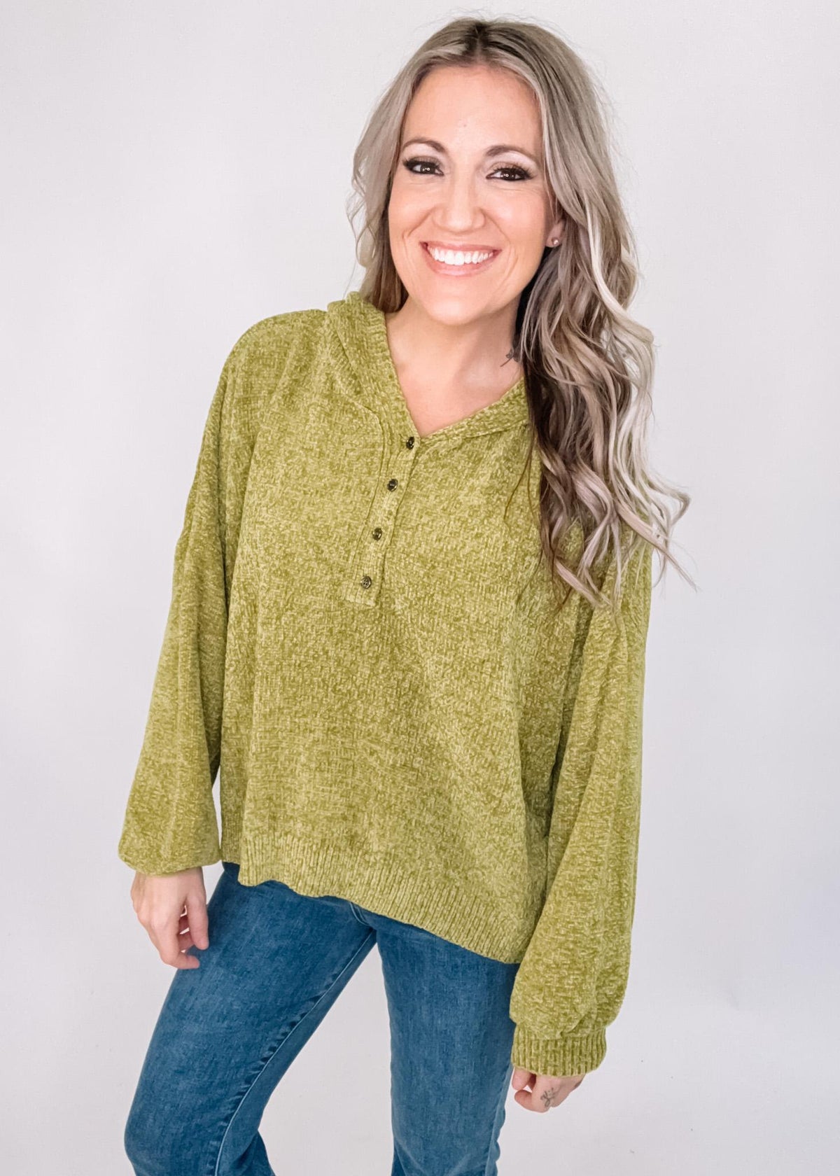 Soft Knit Henley Hoodie