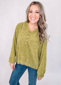 Soft Knit Henley Hoodie