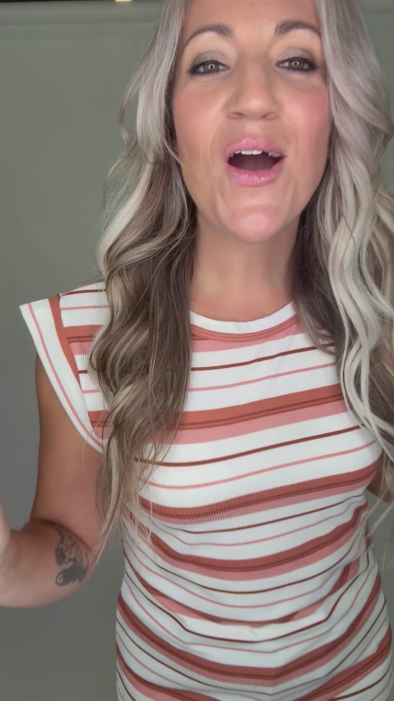Marsala Striped Top